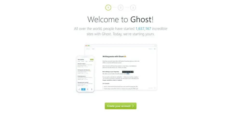 Ghost welcome configuration