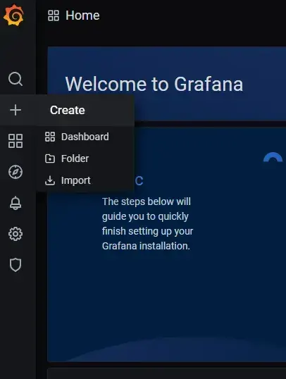 Grafana create dashboard